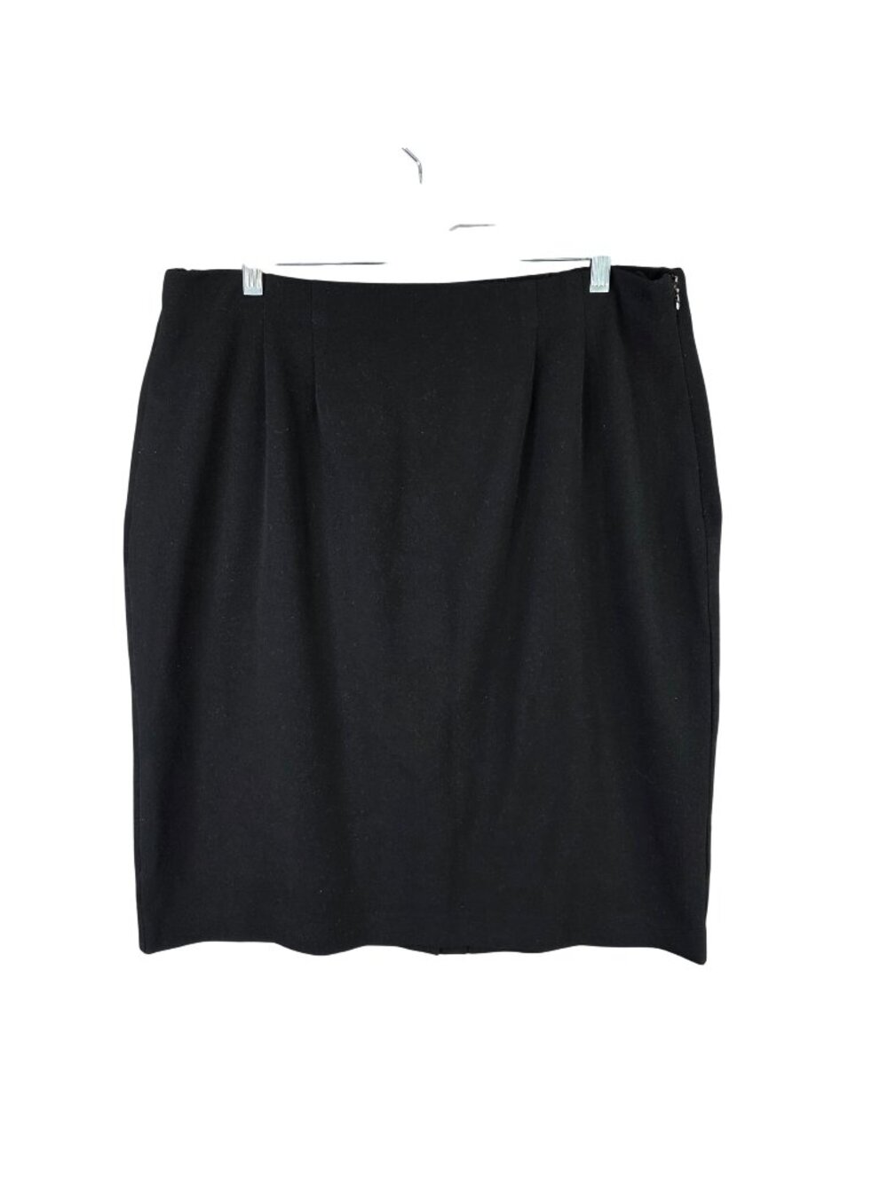 Womens Chicos Design Black Pencil Skirt Polyester Blend Back Slit Size 3